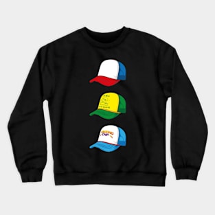 Stranger Things Dustin Trucker Caps Hydro Stickers Crewneck Sweatshirt